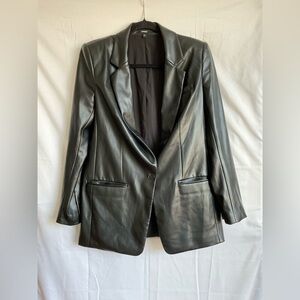 Express Black Faux Leather Blazer